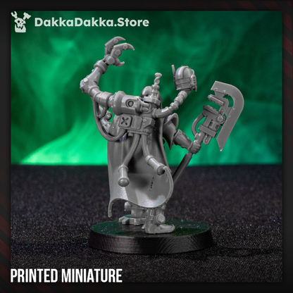 Tech Priests Archimech Engineer, 28mm heroic scale unpainted resin, view 4
