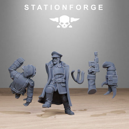 Free Guard Officer V1, Imperial Army proxy miniature, infantry, 28mm heroic scale unpainted resin, view 2