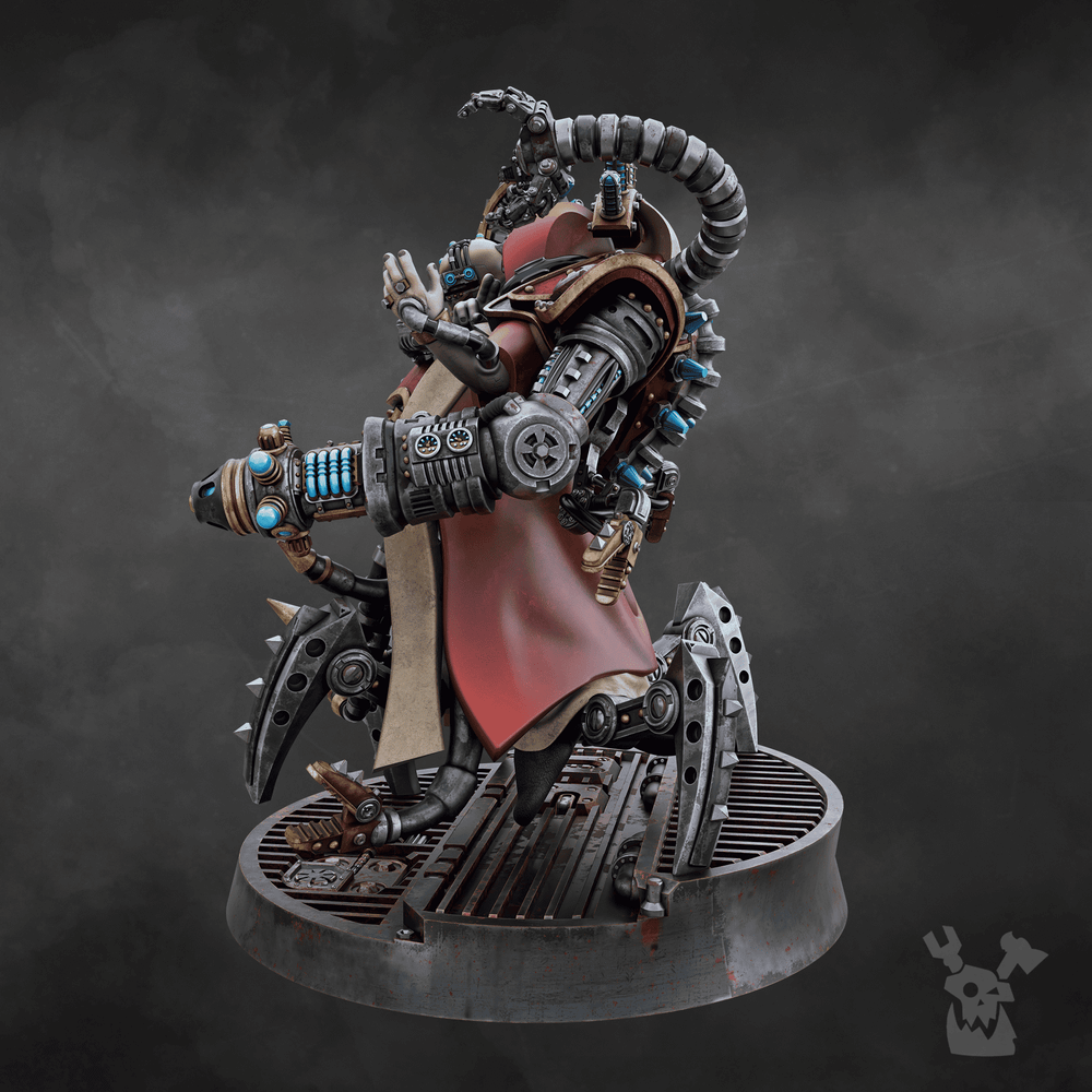 Machine Cult Kardinal, Tech Priests proxy miniature, 28mm heroic scale unpainted resin, view 2
