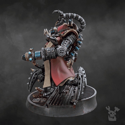 Machine Cult Kardinal, Tech Priests proxy miniature, 28mm heroic scale unpainted resin, view 2