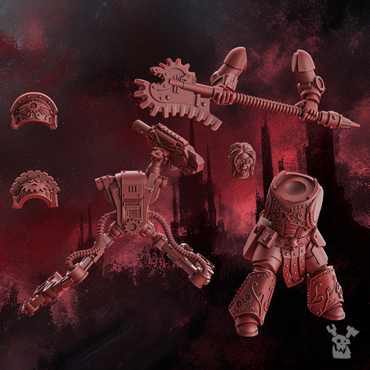 Crimson Knights Engineer, proxy miniature, character, 28mm heroic scale unpainted resin