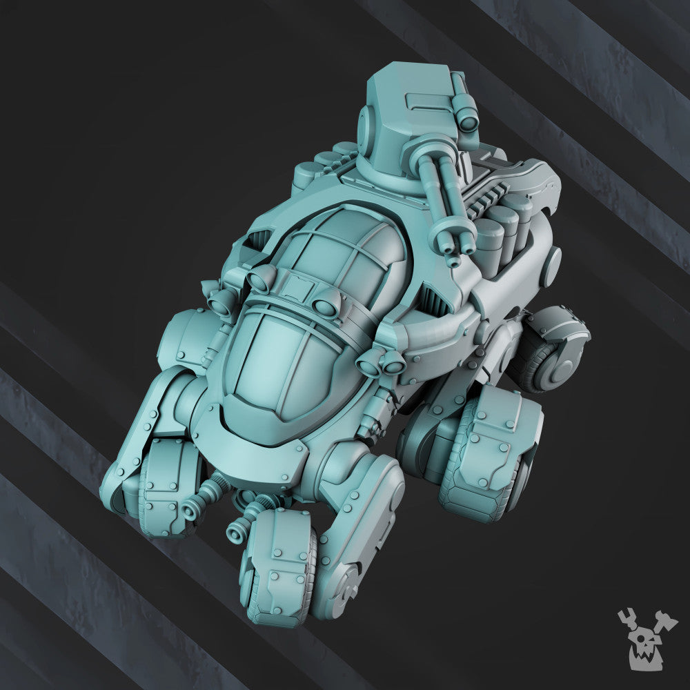 Space Dwarf Starforged Gyro Truck, proxy miniature, vehicle, 28mm heroic scale unpainted resin, view 2