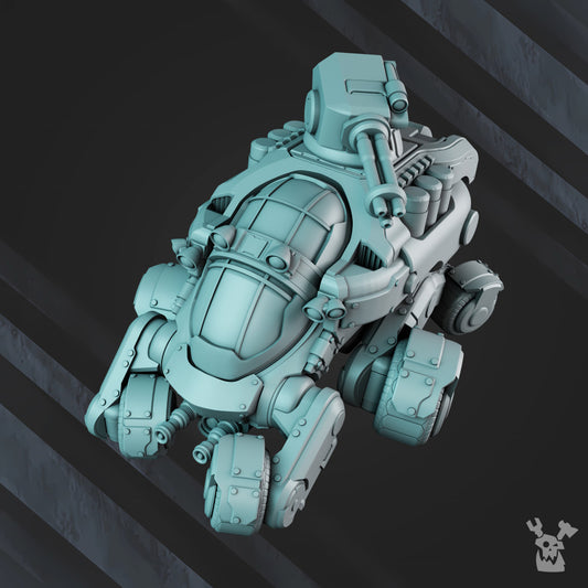 Space Dwarf Starforged Gyro Truck, proxy miniature, vehicle, 28mm heroic scale unpainted resin, view 2