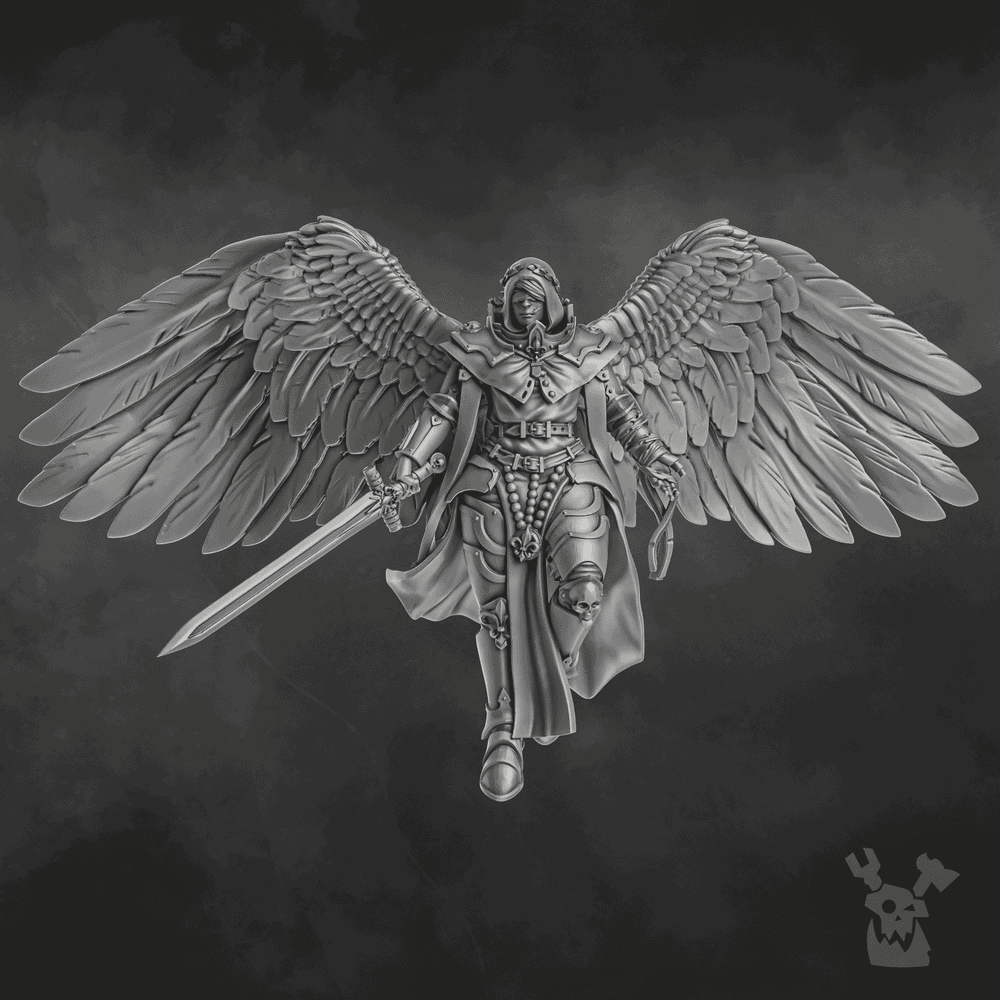 Battle Sisters Archangel Elizabeth (67Mm), proxy miniature, 28mm heroic scale unpainted resin, view 2