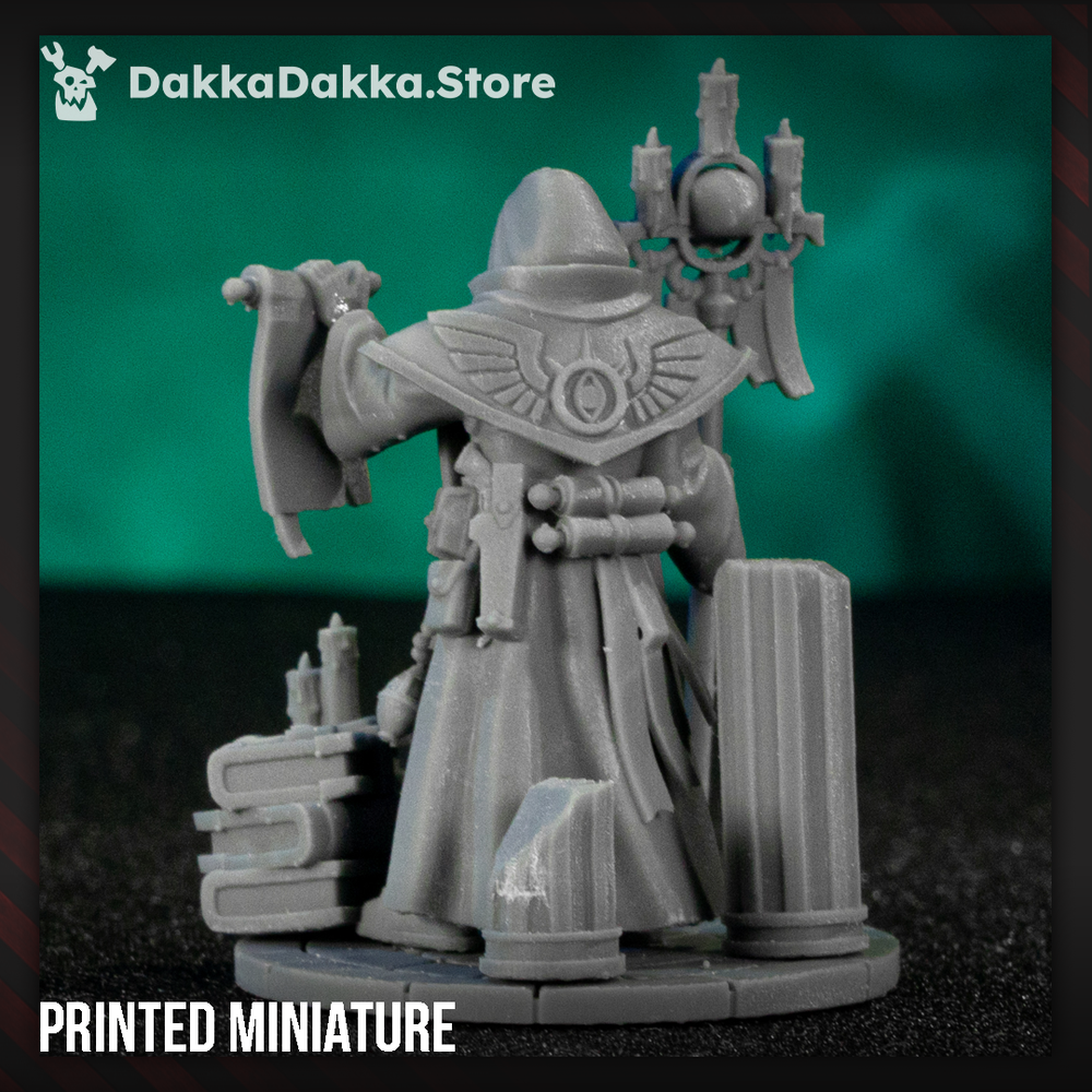 Tuai Mar-Duk Tribe Preytracer, proxy miniature, 28mm heroic scale unpainted resin, view 2