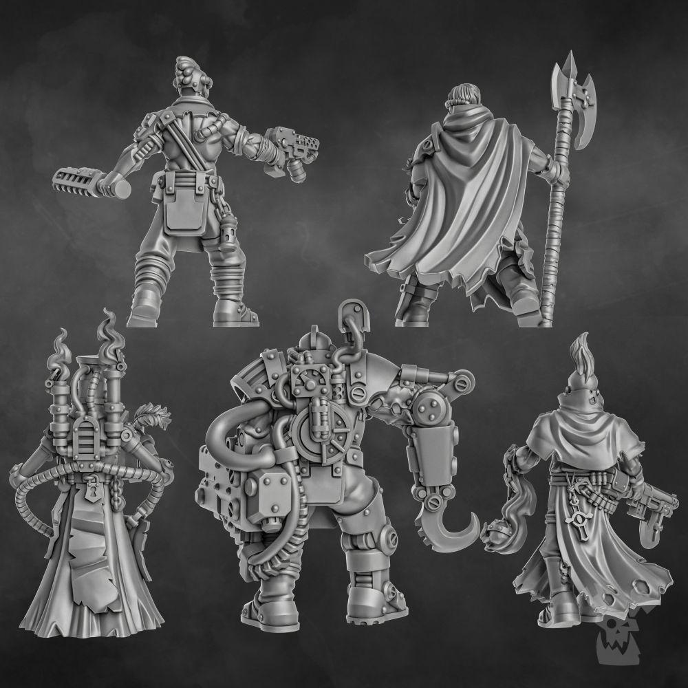 Holy Department Of Heretical Investigations V2, Inquisition proxy miniature, 28mm heroic scale unpainted resin, view 6