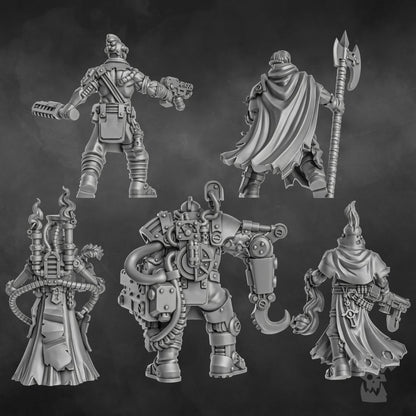 Holy Department Of Heretical Investigations V2, Inquisition proxy miniature, 28mm heroic scale unpainted resin, view 6
