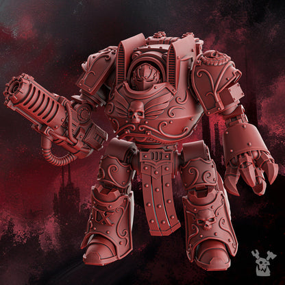 Crimson Knights Ancient Walker, proxy miniature, 28mm heroic scale unpainted resin, view 6