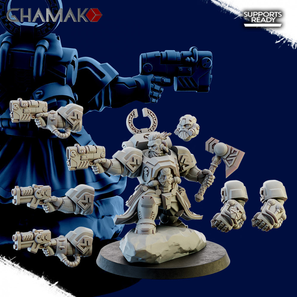 Space Dwarf Thane, proxy miniature, 28mm heroic scale unpainted resin