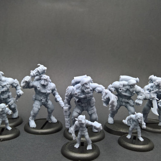 Orks Kommando Blitz Squad (8 Units), 28mm heroic scale unpainted resin, view 2