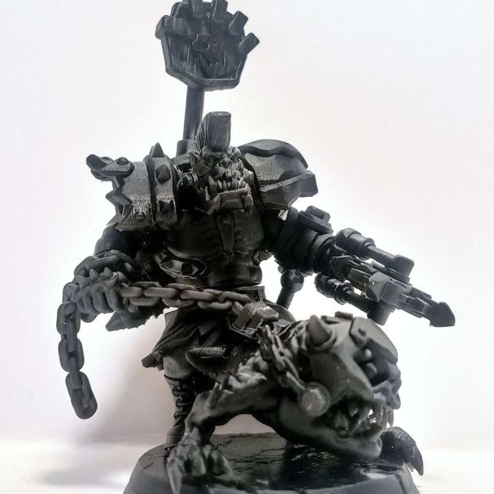 Orks Zargok Da Hogmasta, proxy miniature, 28mm heroic scale unpainted resin, view 6