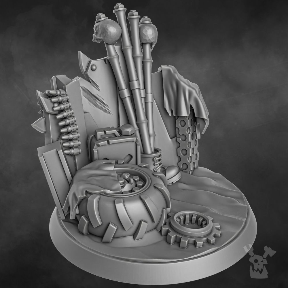 Orks Nikk Da Tech, proxy miniature, 28mm heroic scale unpainted resin, view 6