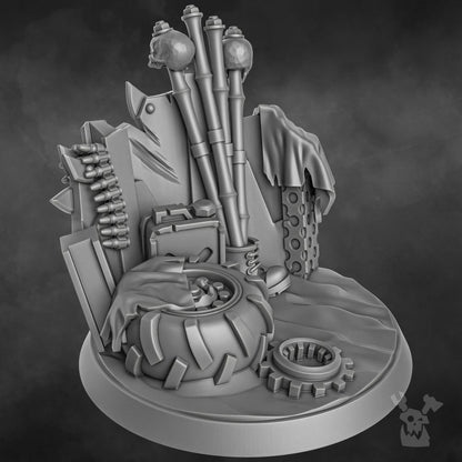 Orks Nikk Da Tech, proxy miniature, 28mm heroic scale unpainted resin, view 6
