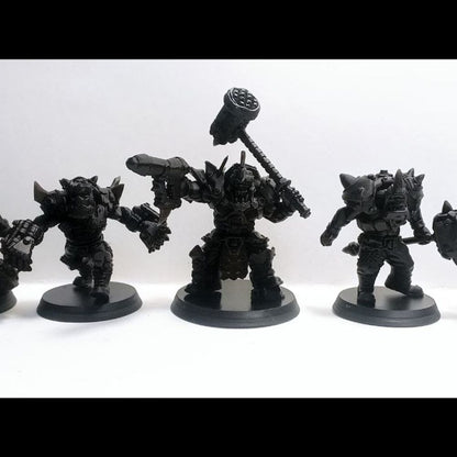 Orks Head Crackaz Mob, proxy miniature, squad, 28mm heroic scale unpainted resin, view 7