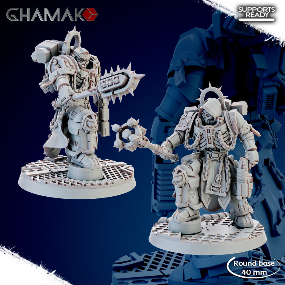Space Knights Pontifex Of War On Wheels, proxy miniature, 28mm heroic scale unpainted resin