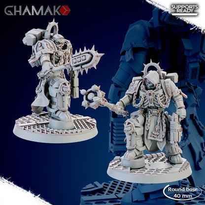Space Knights Pontifex Of War On Wheels, proxy miniature, 28mm heroic scale unpainted resin