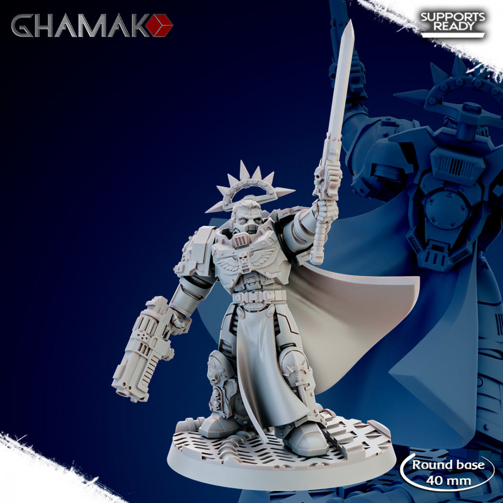 Space Knights Brotherhood Of Sword (3 Units), proxy miniature, squad, 28mm heroic scale unpainted resin, view 4