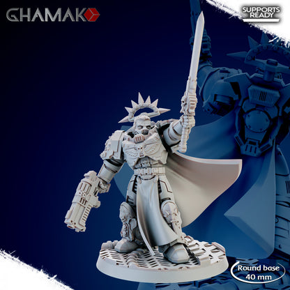 Space Knights Brotherhood Of Sword (3 Units), proxy miniature, squad, 28mm heroic scale unpainted resin, view 4