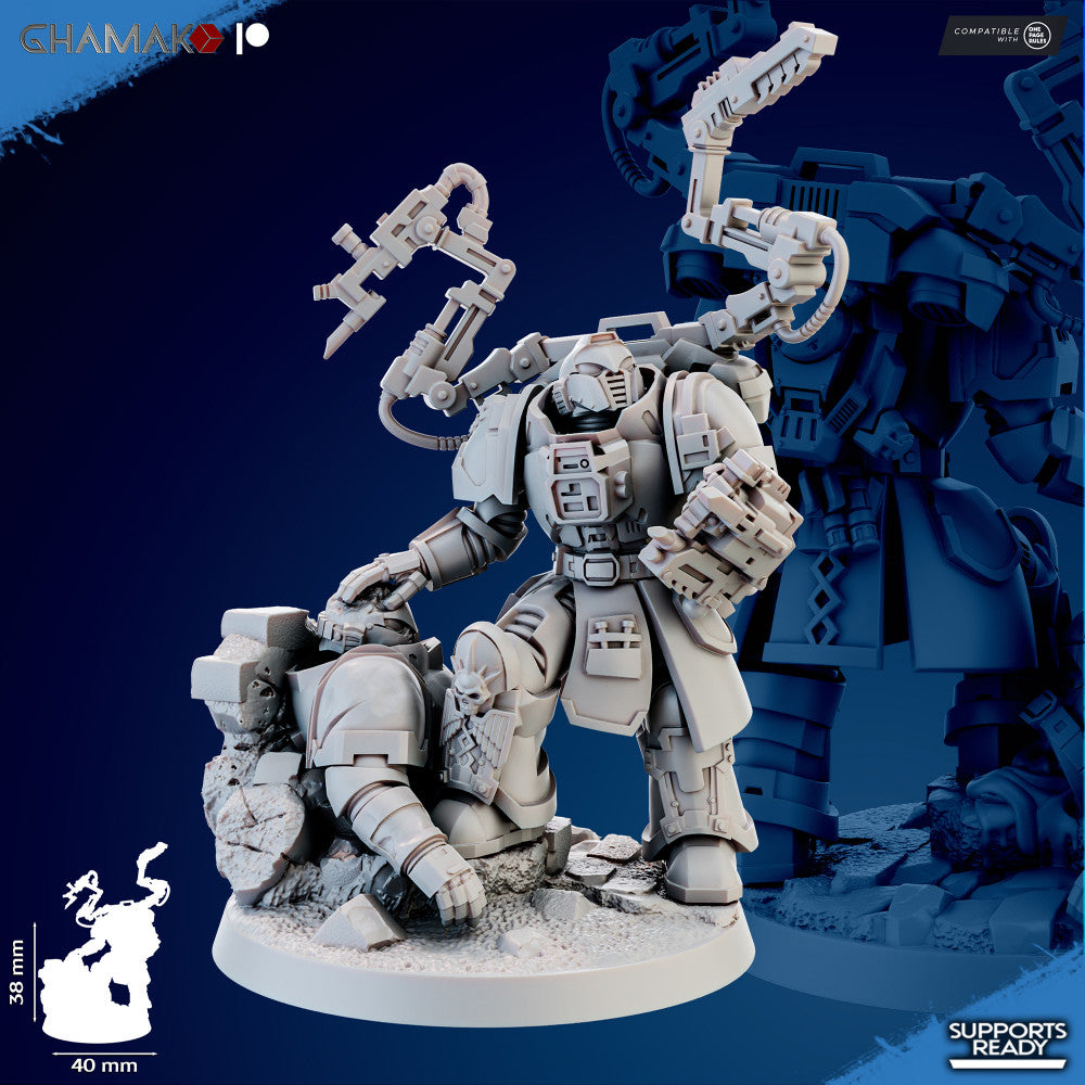 Space Knights Medicinae Miles, proxy miniature, 28mm heroic scale unpainted resin