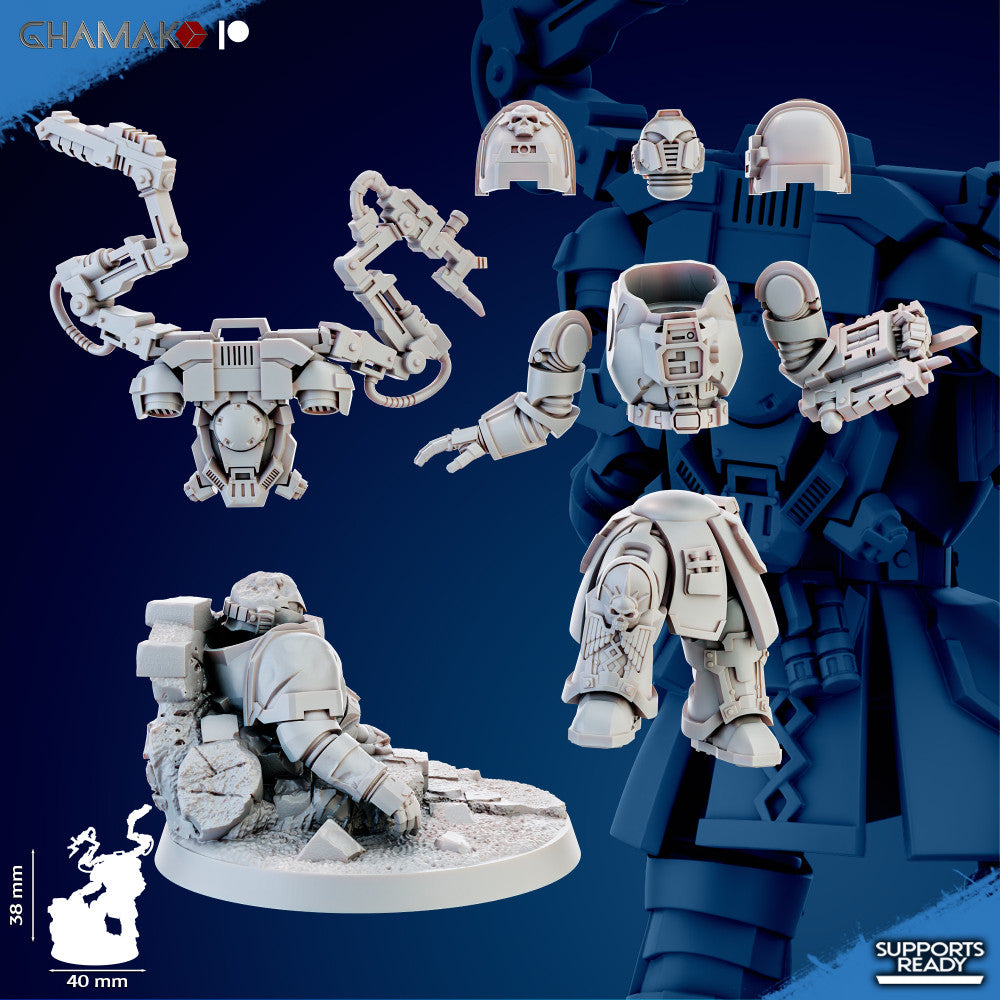 Space Knights Medicinae Miles, proxy miniature, 28mm heroic scale unpainted resin, view 2
