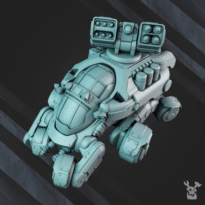 Space Dwarf Starforged Gyro Truck, proxy miniature, vehicle, 28mm heroic scale unpainted resin, view 8