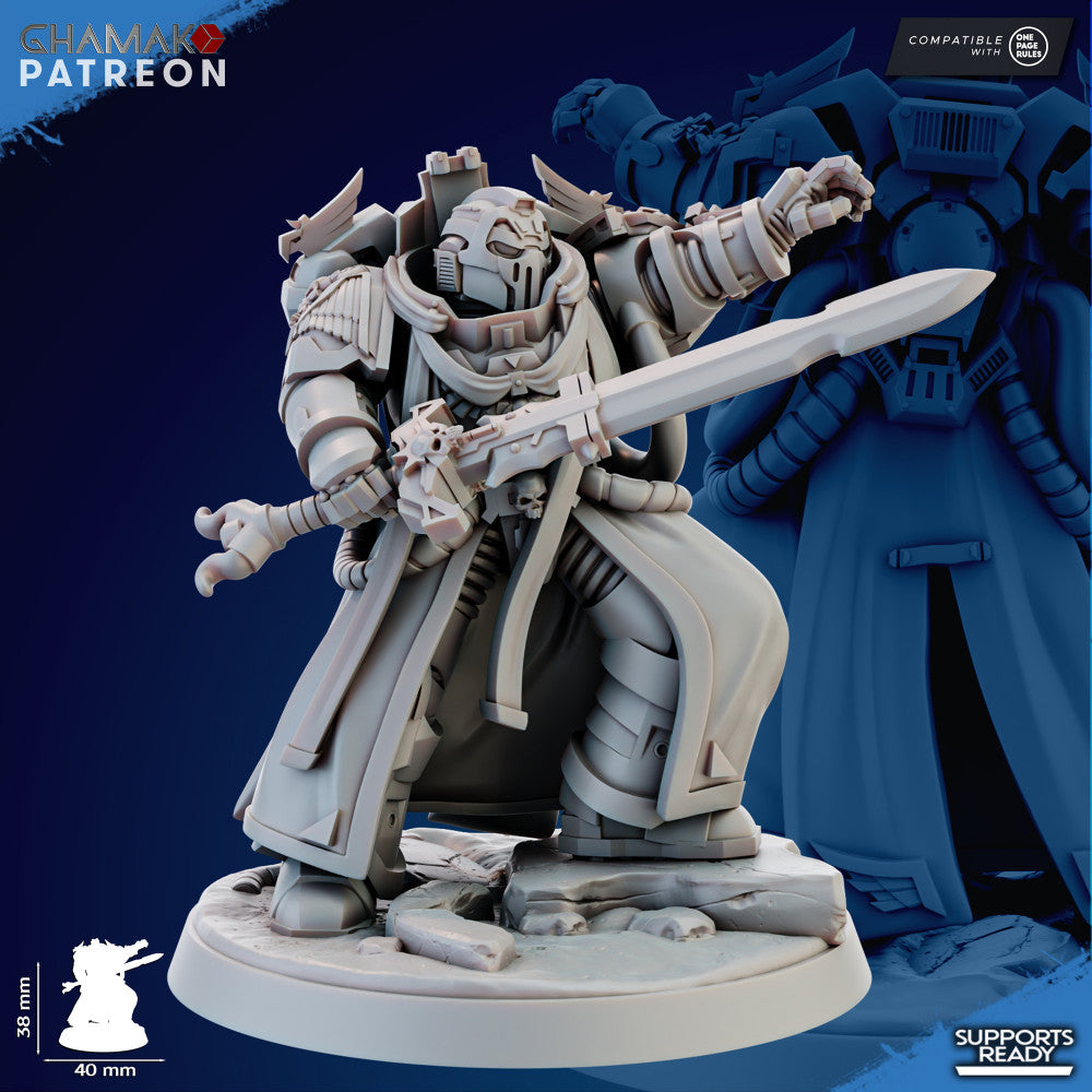 Space Knights Warp Bringer, proxy miniature, 28mm heroic scale unpainted resin