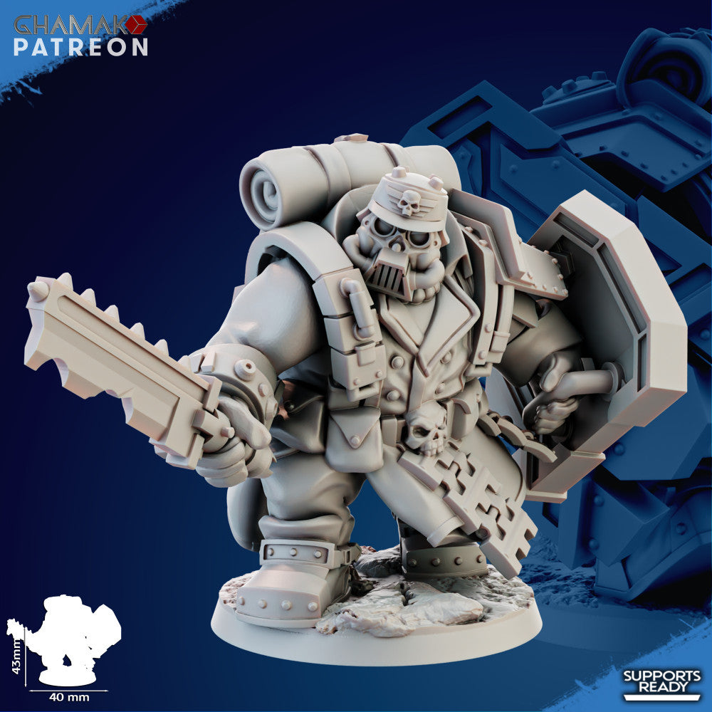 Imperial Army Iron Korps Ogres (3 Units), 28mm heroic scale unpainted resin, view 3