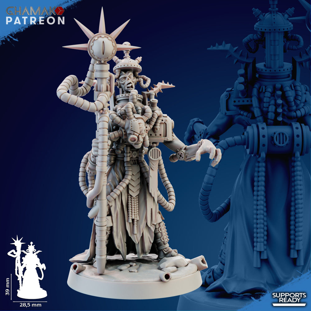 Iron Korps Devoted Psyker, Imperial Army proxy miniature, character, 28mm heroic scale unpainted resin, view 2