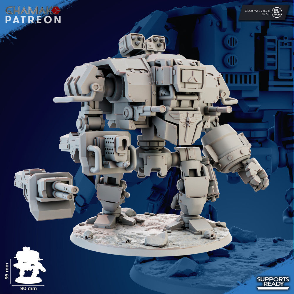 Space Knights Exploration Mech, proxy miniature, walker, 28mm heroic scale unpainted resin
