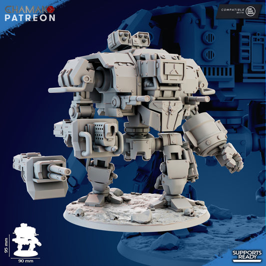 Space Knights Exploration Mech, proxy miniature, walker, 28mm heroic scale unpainted resin