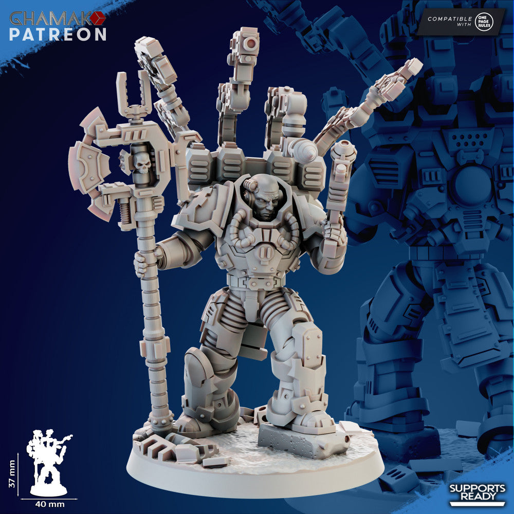 Hooded Knights Robed Technomancer, proxy miniature, 28mm heroic scale unpainted resin