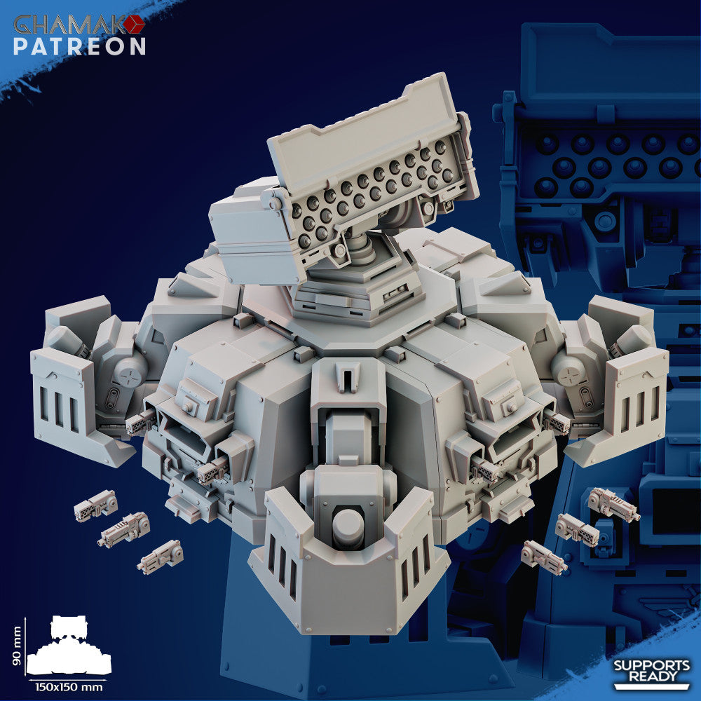 Space Knights Terran Bunker, proxy miniature, terrain, 28mm heroic scale unpainted resin, view 3