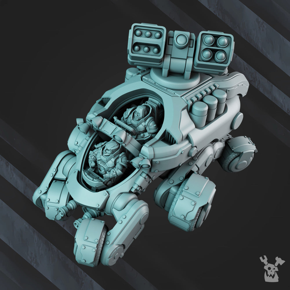 Space Dwarf Starforged Gyro Truck, proxy miniature, vehicle, 28mm heroic scale unpainted resin, view 9