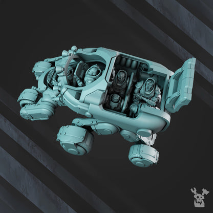 Space Dwarf Starforged Gyro Truck, proxy miniature, vehicle, 28mm heroic scale unpainted resin, view 10