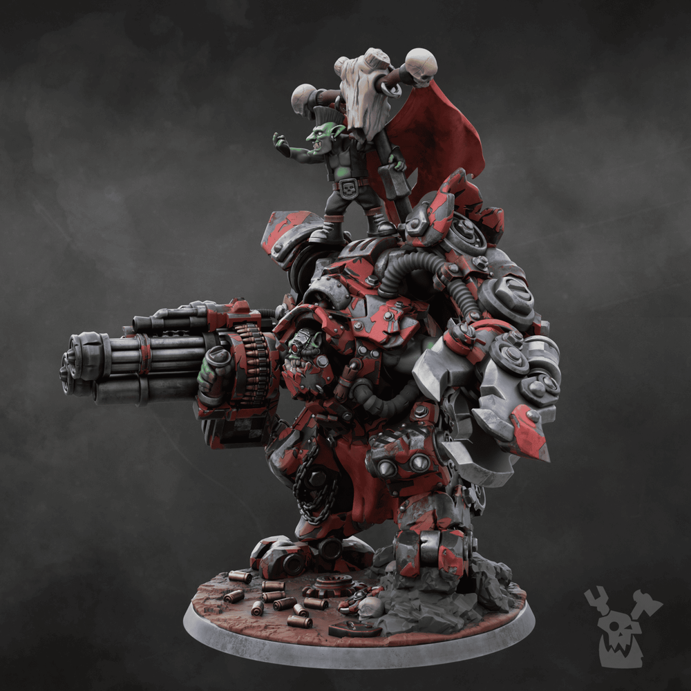Orks Gharghkool Da Big Wrecka, proxy miniature, 28mm heroic scale unpainted resin, view 5