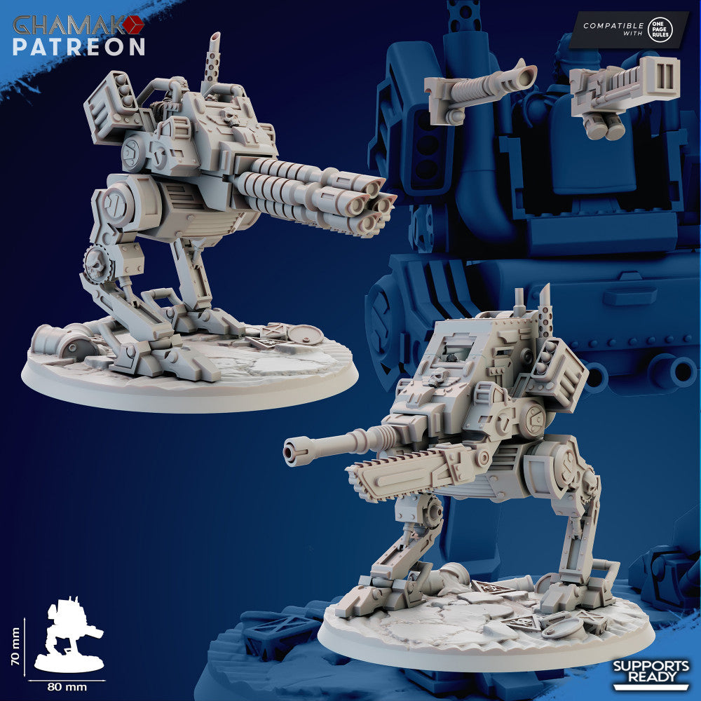 Iron Korps Ats Warwalker, Imperial Army proxy miniature, 28mm heroic scale unpainted resin