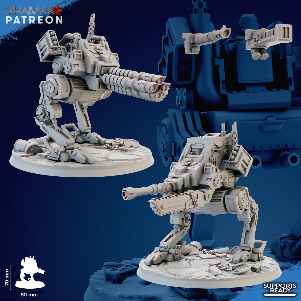 Iron Korps Ats Warwalker, Imperial Army proxy miniature, 28mm heroic scale unpainted resin, view 6