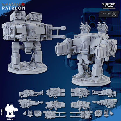 Space Knights Firestorm Mech, proxy miniature, walker, 28mm heroic scale unpainted resin