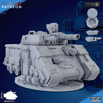 Space Knights Mbt Striker, proxy miniature, vehicle, 28mm heroic scale unpainted resin