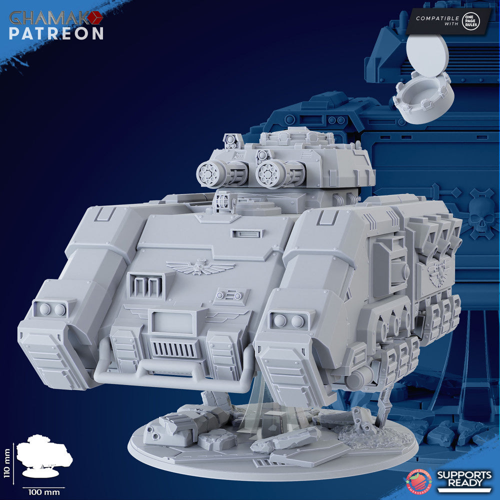 Space Knights Achilles Tactical Artillery Tank, proxy miniature, 28mm heroic scale unpainted resin