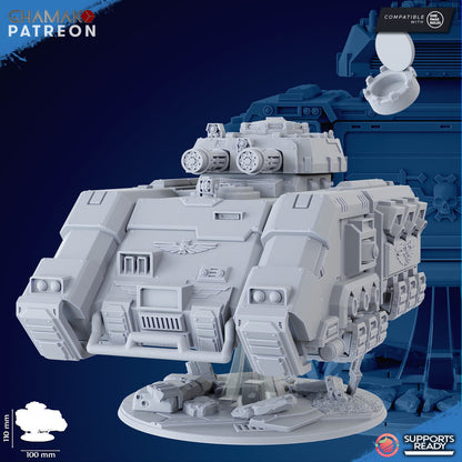 Space Knights Achilles Tactical Artillery Tank, proxy miniature, 28mm heroic scale unpainted resin