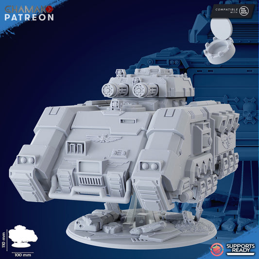 Space Knights Achilles Tactical Artillery Tank, proxy miniature, 28mm heroic scale unpainted resin