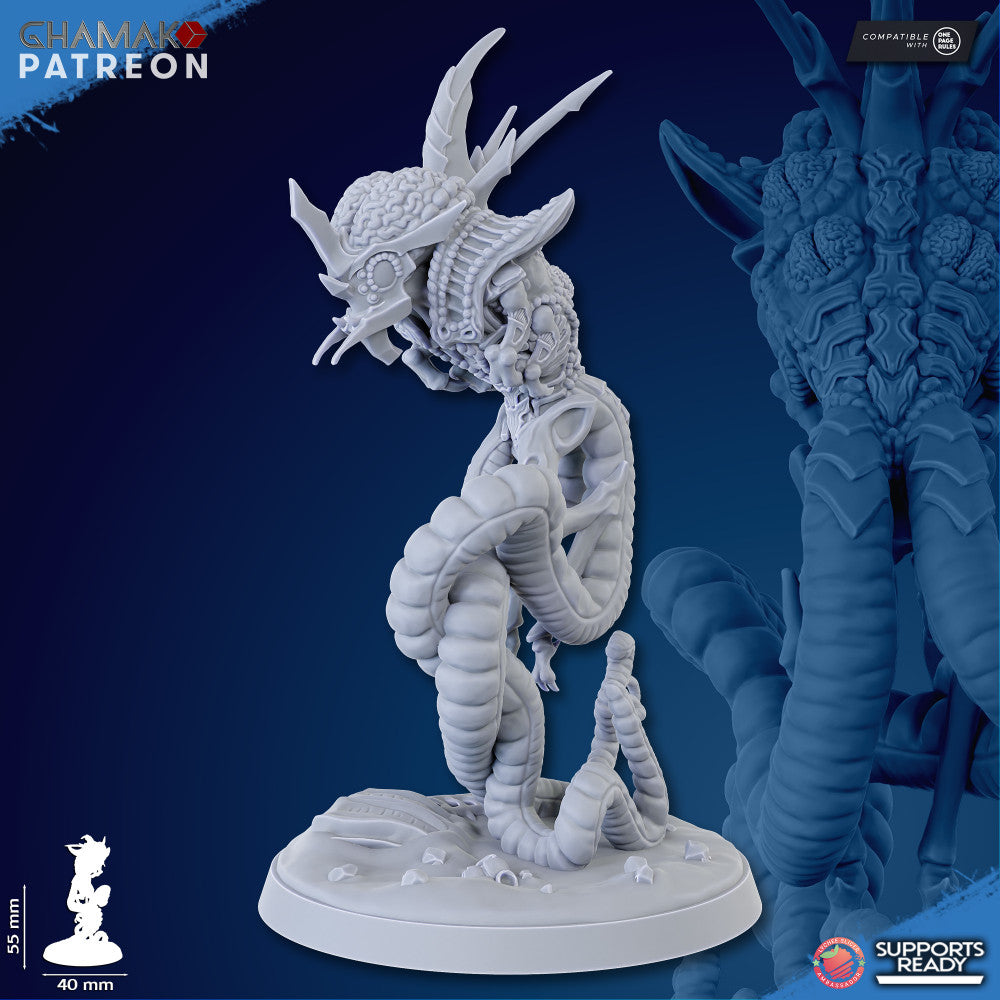 Bio Swarm Shadow Of The Synapse (3 Units), proxy miniature, squad, 28mm heroic scale unpainted resin, view 3