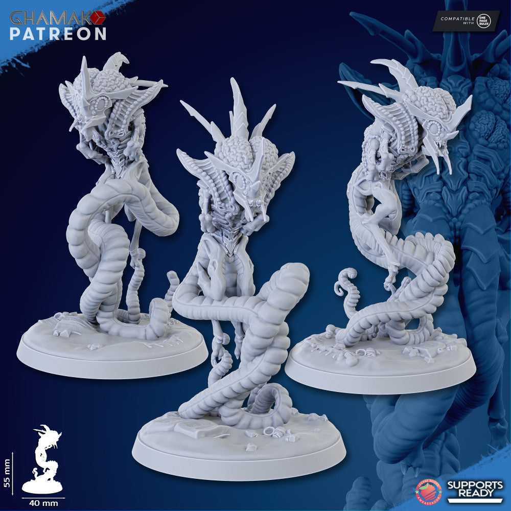 Bio Swarm Shadow Of The Synapse (3 Units), proxy miniature, squad, 28mm heroic scale unpainted resin