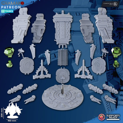 Necro Void Stone Vault, proxy miniature, 28mm heroic scale unpainted resin, view 2