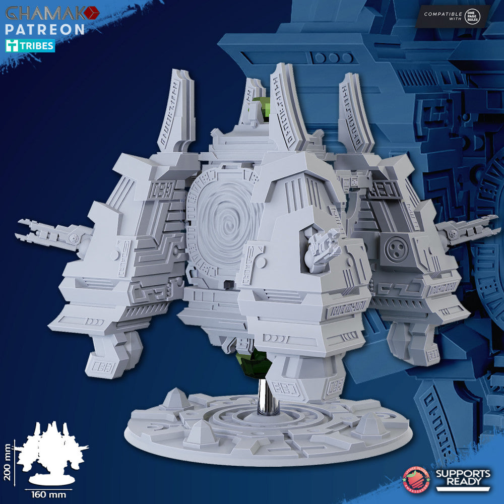 Necro Void Stone Vault, proxy miniature, 28mm heroic scale unpainted resin, view 3