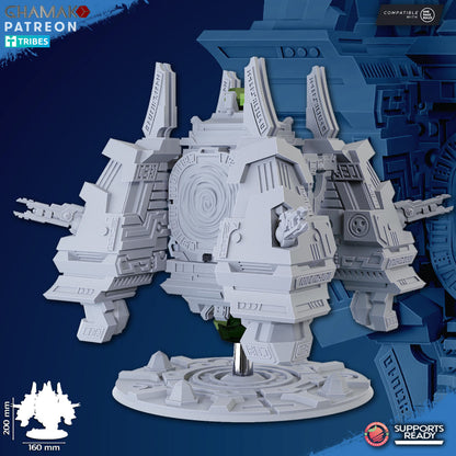 Necro Void Stone Vault, proxy miniature, 28mm heroic scale unpainted resin, view 3