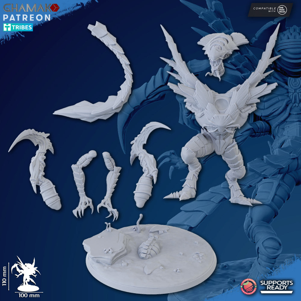 Bio Swarm Psyonic Envoy, proxy miniature, monster, 28mm heroic scale unpainted resin, view 2