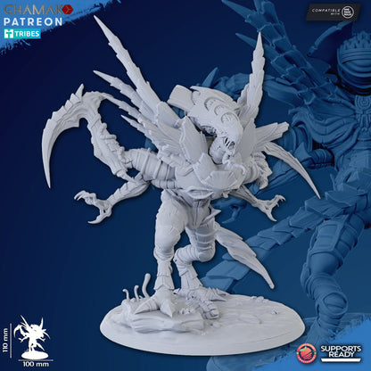 Bio Swarm Psyonic Envoy, proxy miniature, monster, 28mm heroic scale unpainted resin