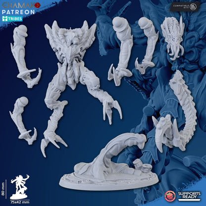 Bio Swarm Genoextractor Alpha, proxy miniature, monster, 28mm heroic scale unpainted resin, view 2